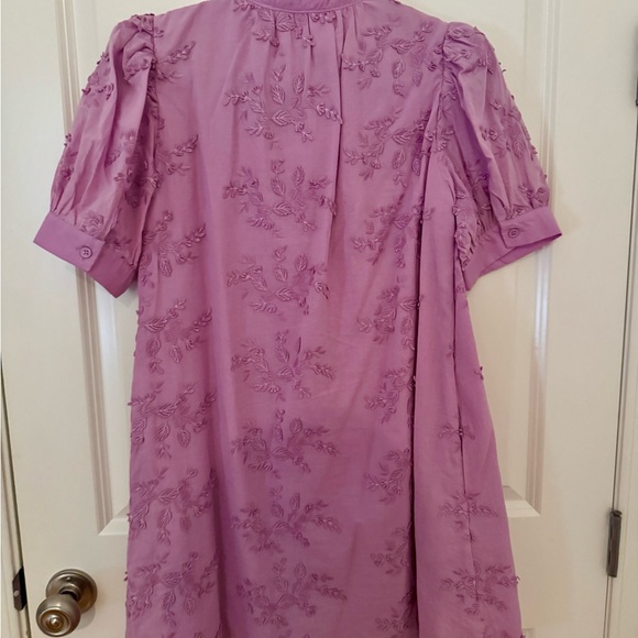 Entro Lilac Embroidered Mini Dress (Lined & with Pockets) - Picture 4 of 14